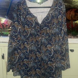 Women's Folunsi plus size Paisley blouse size 4X